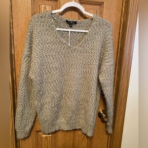 Love Tree V-Neck Sweater in Gray